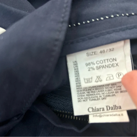 Chiara Dalba  “Glam” pants in navy size 32 - Picture 7 of 10